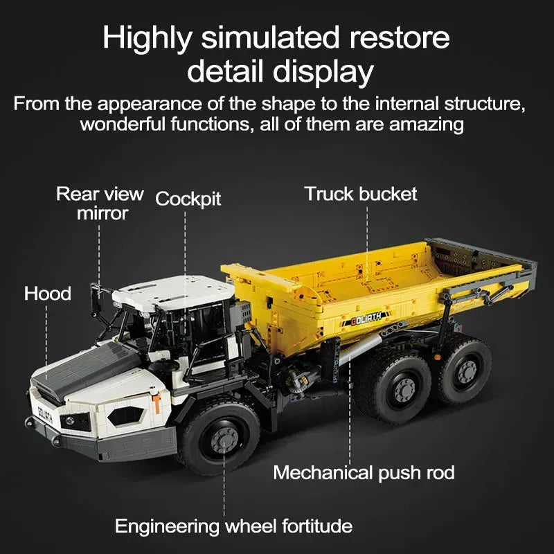 Building Blocks Tech RC MOC Large City Heavy Dump Truck Bricks Toy - 18