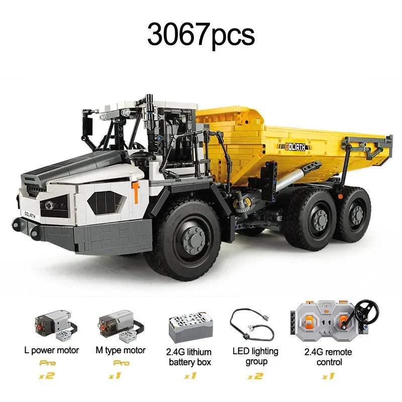 Building Blocks Tech RC MOC Large City Heavy Dump Truck Bricks Toy - 24