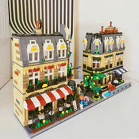 Thumbnail for Building Blocks City Street Creator Expert MOC Paris Restaurant Bricks Toy Construction Set Toys - 9