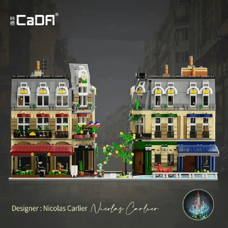 Building Blocks City Street Creator Expert MOC Paris Restaurant Bricks Toy - 1