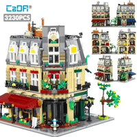 Thumbnail for Building Blocks City Street Creator Expert MOC Paris Restaurant Bricks Toy Construction Set Toys - 2