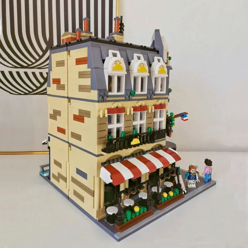 Building Blocks City Street Creator Expert MOC Paris Restaurant Bricks Toy - 13