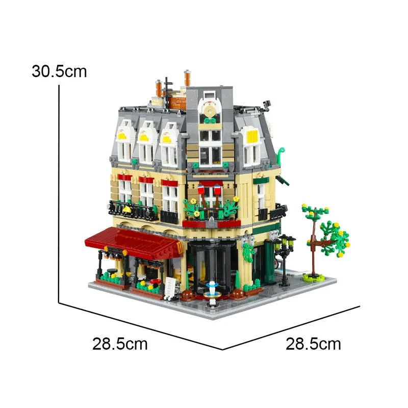 Building Blocks City Street Creator Expert MOC Paris Restaurant Bricks Toy - 6