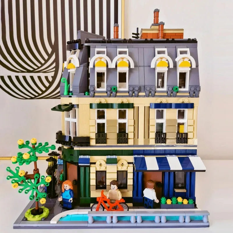 Building Blocks City Street Creator Expert MOC Paris Restaurant Bricks Toy - 12