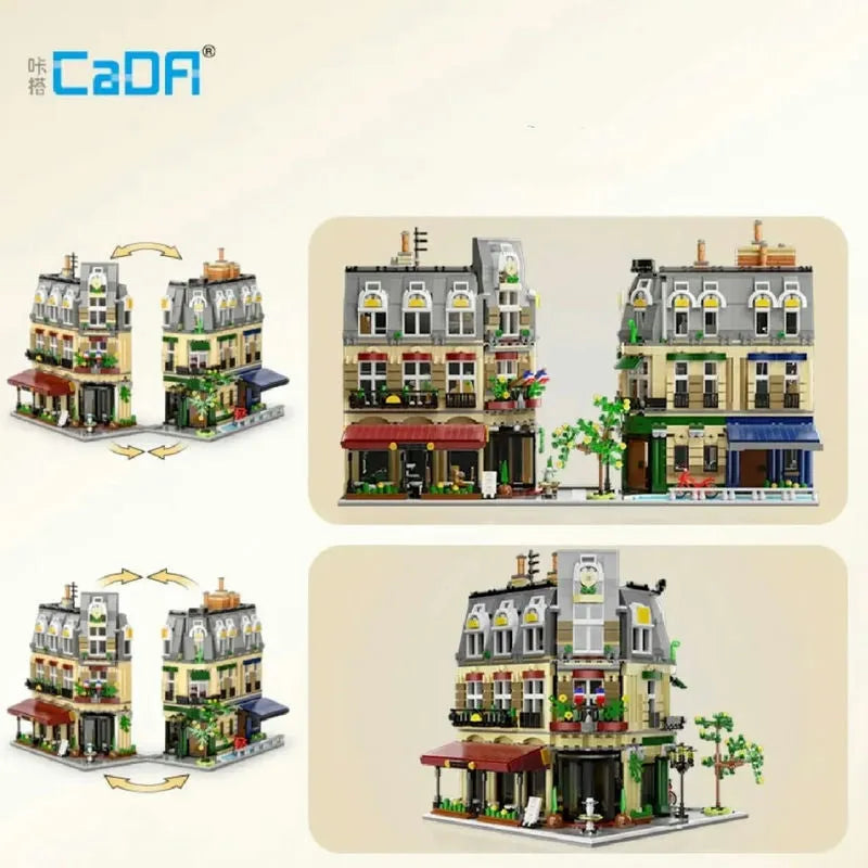Building Blocks City Street Creator Expert MOC Paris Restaurant Bricks Toy - 5