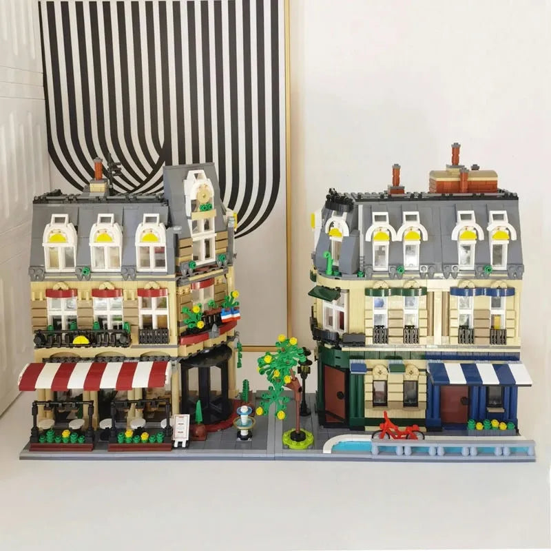 Building Blocks City Street Creator Expert MOC Paris Restaurant Bricks Toy Construction Set Toys - 2