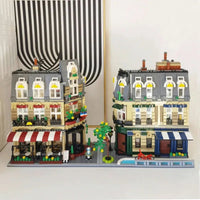 Thumbnail for Building Blocks City Street Creator Expert MOC Paris Restaurant Bricks Toy Construction Set Toys - 2