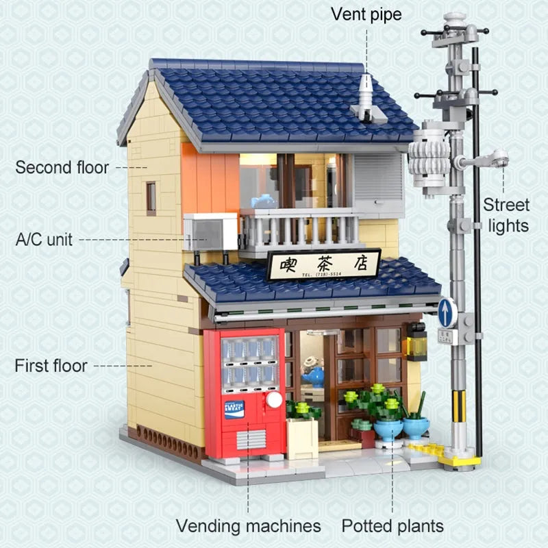Building Blocks Creator Expert Japanese House Tea Store Shop Bricks Toy Construction Set Toys - 5