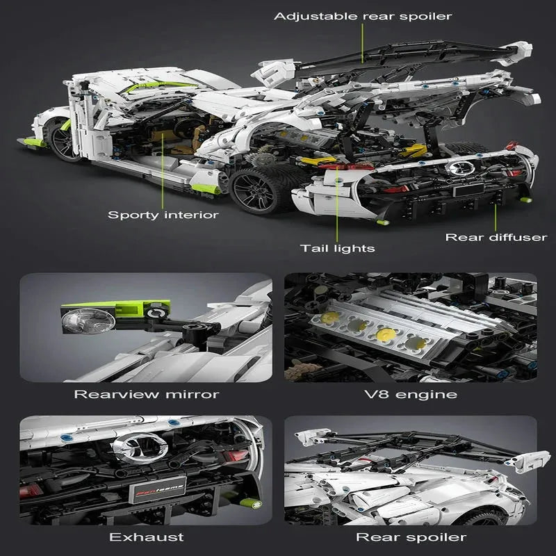 Technical Racing Car CADA C61048 Block Fantasma Sports Car CaDA 1:8  Supercar Motorless Vehicle Model Compatible With Lego Building Blocks  Bricks Toys Kids Gift Set From Barweer888, $151.44