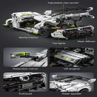 Thumbnail for Building Blocks Tech MOC Fantasma Supercar Racing Sports Car Bricks Toy - 19