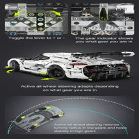 Thumbnail for Building Blocks Tech MOC Fantasma Supercar Racing Sports Car Bricks Toy - 10