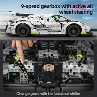 Thumbnail for Building Blocks Tech MOC Fantasma Supercar Racing Sports Car Bricks Toy - 24