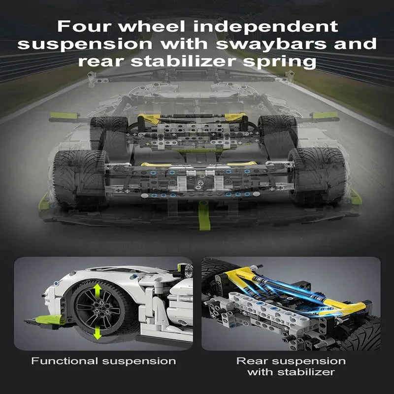 Building Blocks Tech MOC Fantasma Supercar Racing Sports Car Bricks Toy - 16