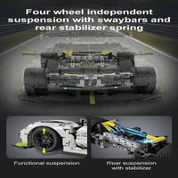 Thumbnail for Building Blocks Tech MOC Fantasma Supercar Racing Sports Car Bricks Toy - 16