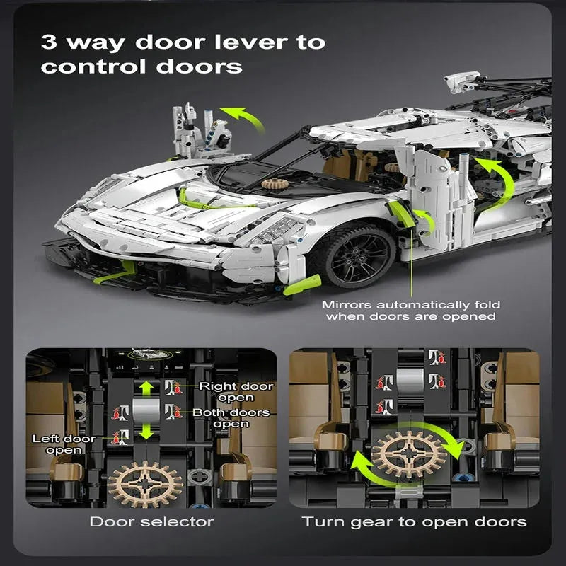 Building Blocks Tech MOC Fantasma Supercar Racing Sports Car Bricks Toy - 11