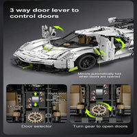 Thumbnail for Building Blocks Tech MOC Fantasma Supercar Racing Sports Car Bricks Toy - 11