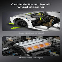 Thumbnail for Building Blocks Tech MOC Fantasma Supercar Racing Sports Car Bricks Toy - 14