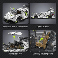 Thumbnail for Building Blocks Tech MOC Fantasma Supercar Racing Sports Car Bricks Toy - 26