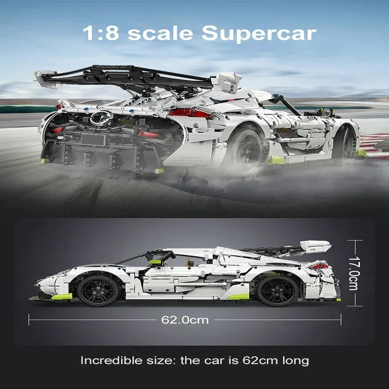Building Blocks Tech MOC Fantasma Supercar Racing Sports Car Bricks Toy - 17