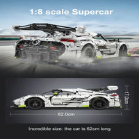 Thumbnail for Building Blocks Tech MOC Fantasma Supercar Racing Sports Car Bricks Toy - 17