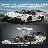 Thumbnail for Building Blocks Tech MOC Fantasma Supercar Racing Sports Car Bricks Toy - 13