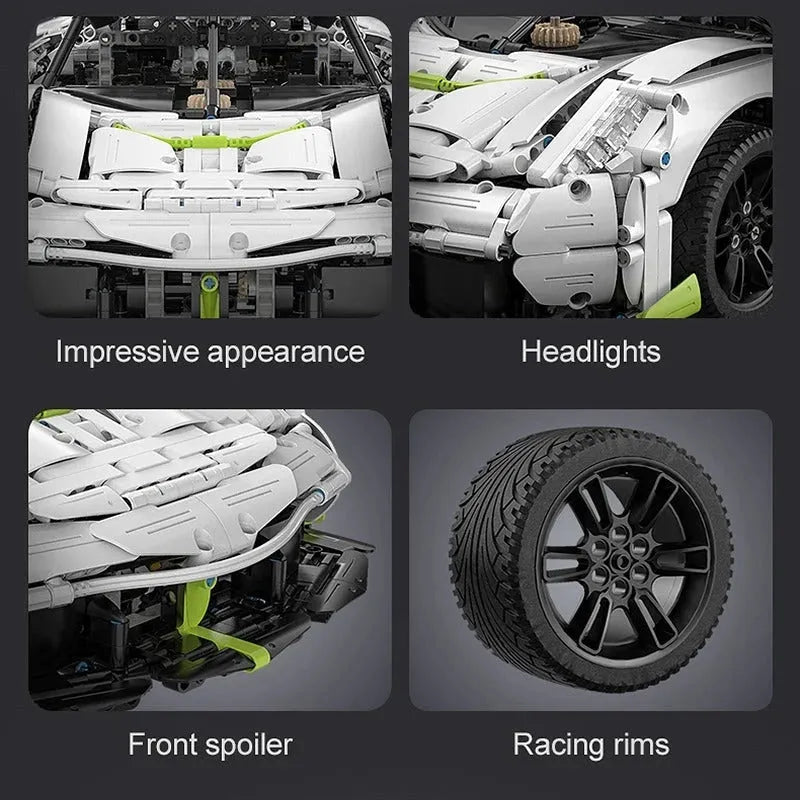 Building Blocks Tech MOC Fantasma Supercar Racing Sports Car Bricks Toy - 7