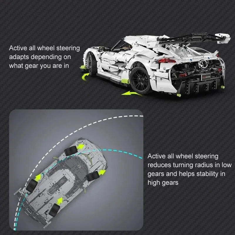 Building Blocks Tech MOC Fantasma Supercar Racing Sports Car Bricks Toy - 25