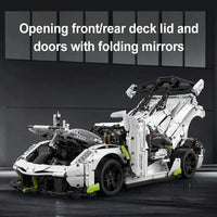 Thumbnail for Building Blocks Tech MOC Fantasma Supercar Racing Sports Car Bricks Toy - 9