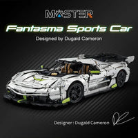 Thumbnail for Building Blocks Tech MOC Fantasma Supercar Racing Sports Car Bricks Toy - 3