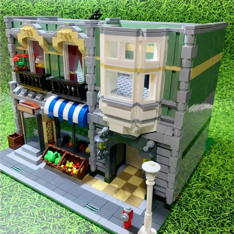 Building Blocks Creator Expert City MOC Green Grocer Store Bricks Toy - 10