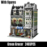 Thumbnail for Building Blocks Creator Expert City MOC Green Grocer Store Bricks Toy - 1