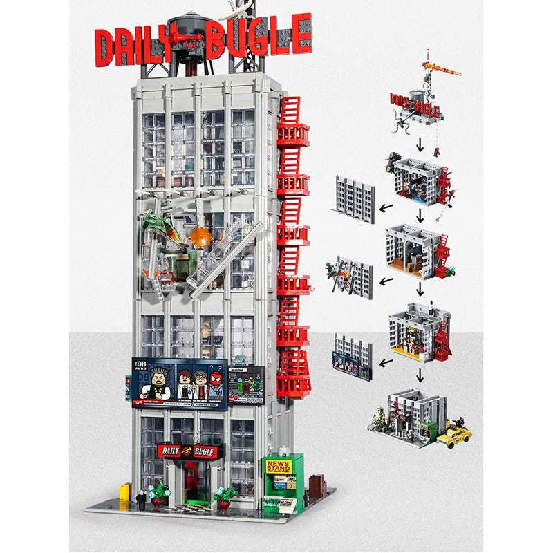 Building Blocks Creator Expert Super Hero MOC Daily Bugle Bricks Toy - 3