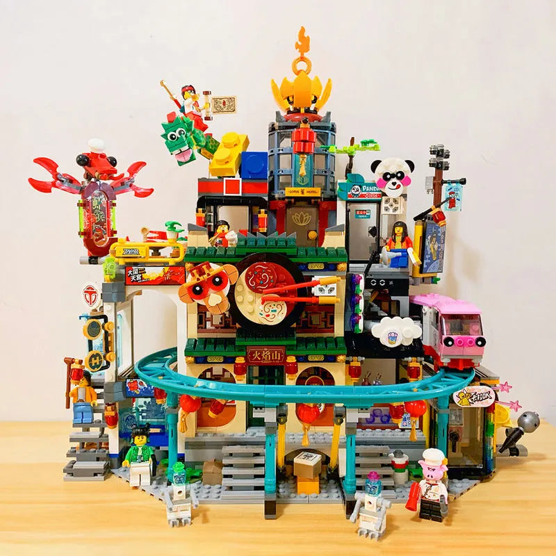 Building Blocks Building Block Monkie Kid The City of Lanterns Bricks Toy Construction Set Toys - 1