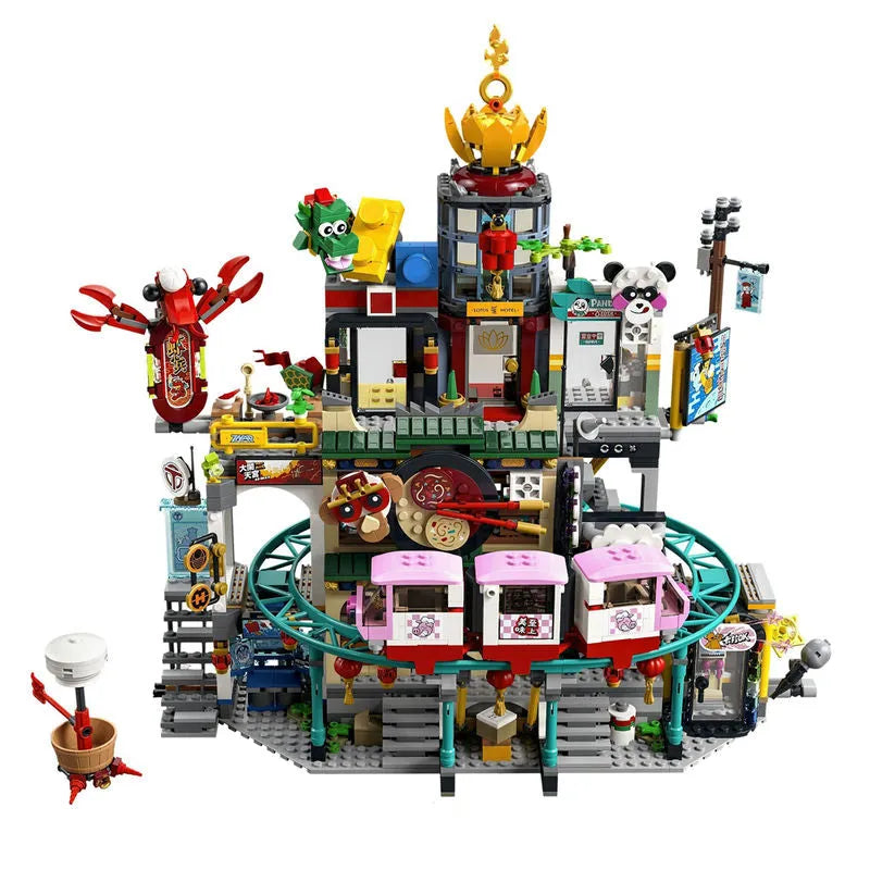 Building Blocks Building Block Monkie Kid The City of Lanterns Bricks Toy Construction Set Toys - 3