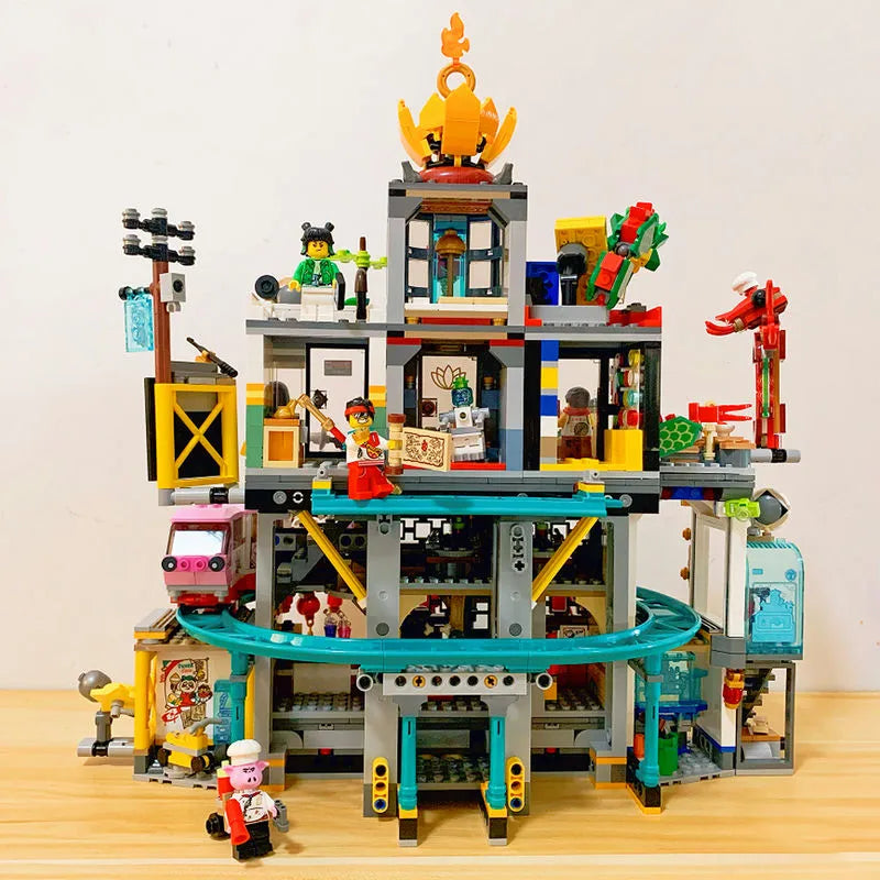 Building Blocks Building Block Monkie Kid The City of Lanterns Bricks Toy Construction Set Toys - 2