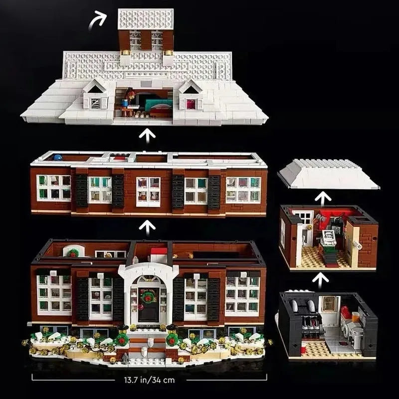 Building Blocks Creative MOC Movie Home Alone House Bricks Toy Construction Set Toys - 12