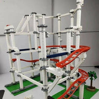 Thumbnail for Building Blocks Creator Expert Motorized Roller Coaster MOC Bricks Toy - 9