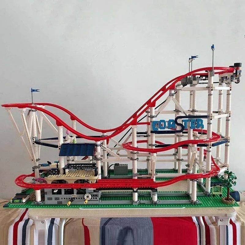 Building Blocks Creator Expert Motorized Roller Coaster MOC Bricks Toy - 1