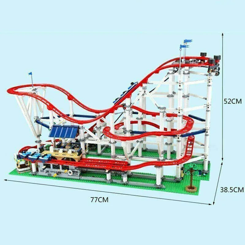 Building Blocks Creator Expert Motorized Roller Coaster MOC Bricks Toy Construction Set Toys - 4