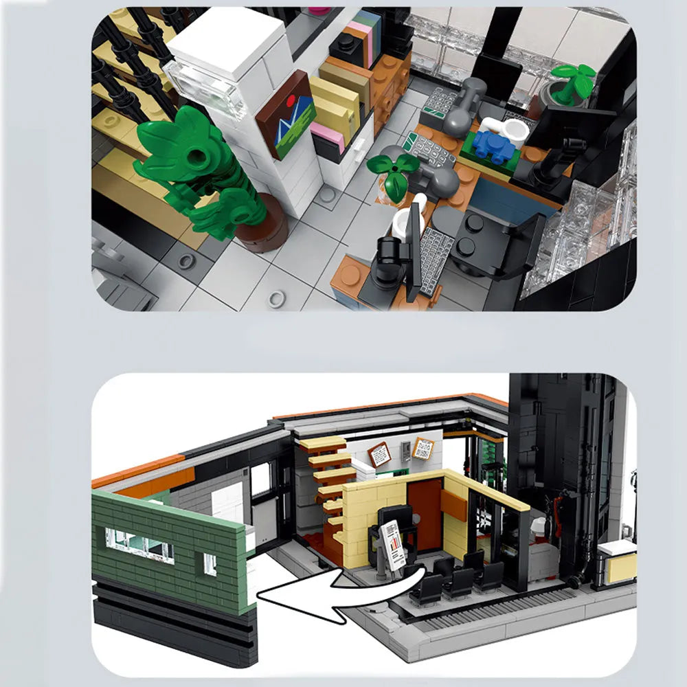Building Blocks Creator City Expert MOC The Office Bricks Toys - 8