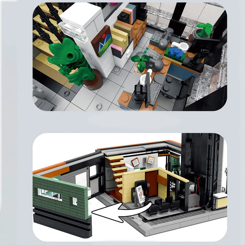 Building Blocks Street City Experts MOC The Office Building Bricks Toys Construction Set Toys - 8