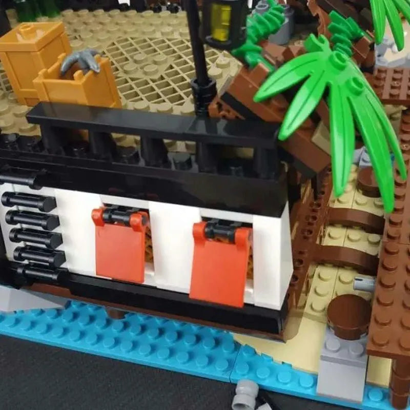 Building Blocks MOC Ideas Pirates Barracuda Bay Ship Bricks Toys - 8