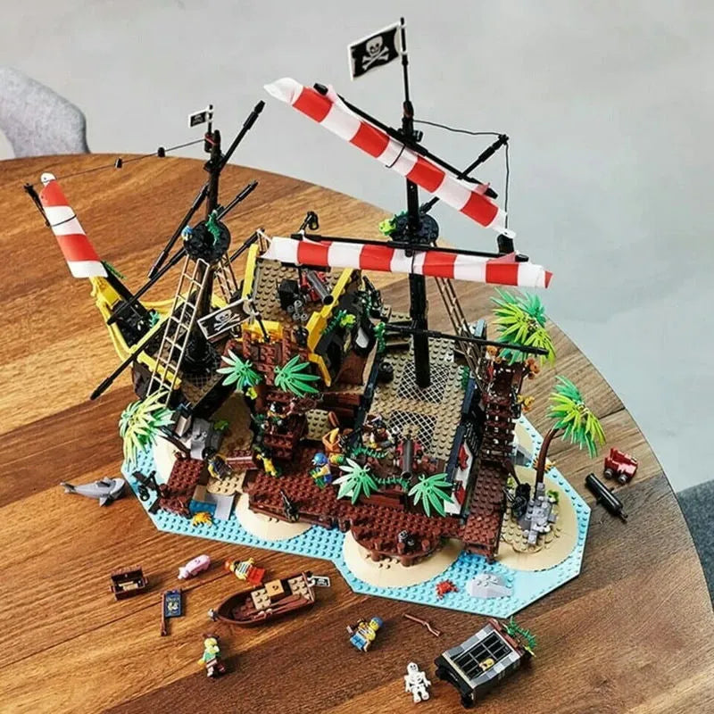 Building Blocks MOC Ideas Pirates Barracuda Bay Ship Bricks Toys - 15