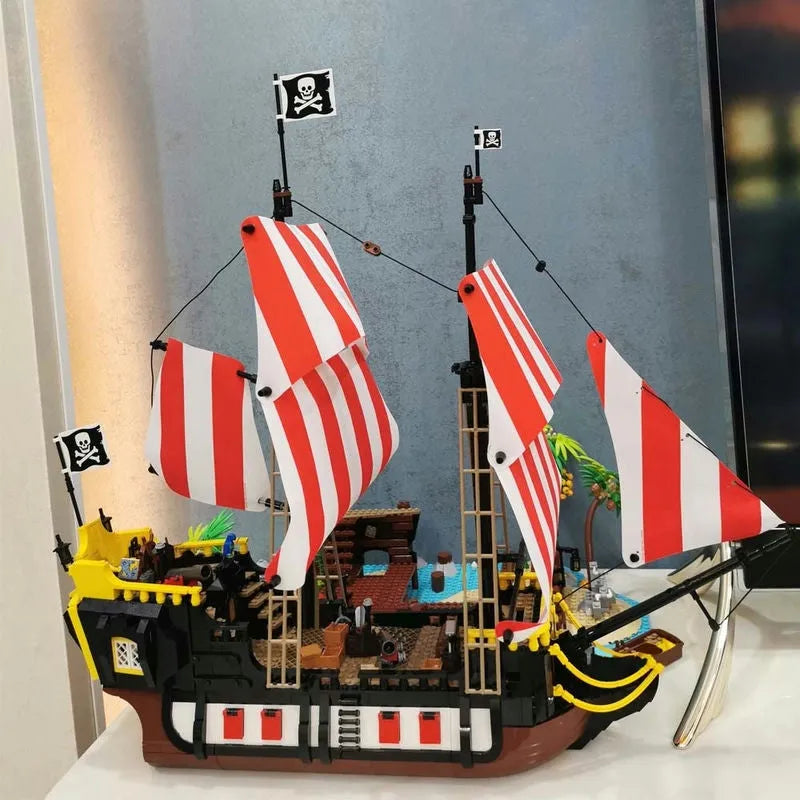 Building Blocks MOC Ideas Pirates Barracuda Bay Ship Bricks Toys - 11