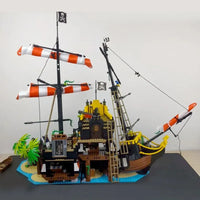 Thumbnail for Building Blocks MOC Ideas Pirates Barracuda Bay Ship Bricks Toys - 3
