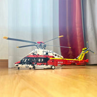 Thumbnail for Building Blocks Motorized Airbus H175 Rescue Helicopter Bricks MOC Toy Construction Set Toys - 5