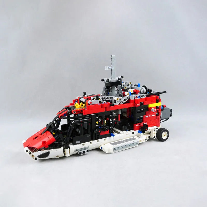 Building Blocks Motorized Airbus H175 Rescue Helicopter Bricks MOC Toy - 6