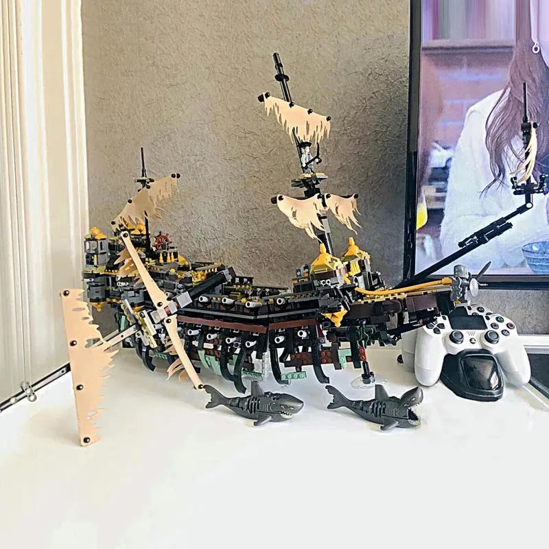 Building Blocks Movie Creator MOC Silent Mary Pirate Ship Bricks Toy - 9