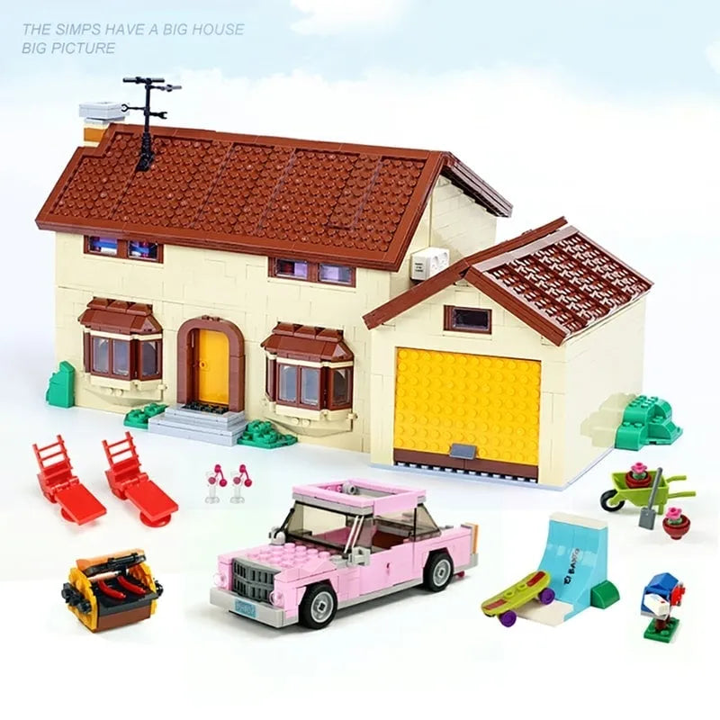 Building Blocks Movies Creator MOC The Simpsons House Bricks Toy Construction Set Toys - 18