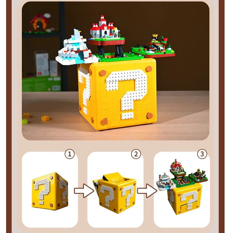 MOC Super Mario Building Blocks Question Mark Toy